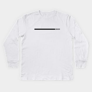 Black Minimal Bar by Minimal DM (version 2) Kids Long Sleeve T-Shirt